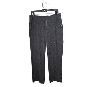 Kuhl Mova Cargo Pants 12 Heathered Gray Drawstring Pockets Stretch Pull-on Comfy